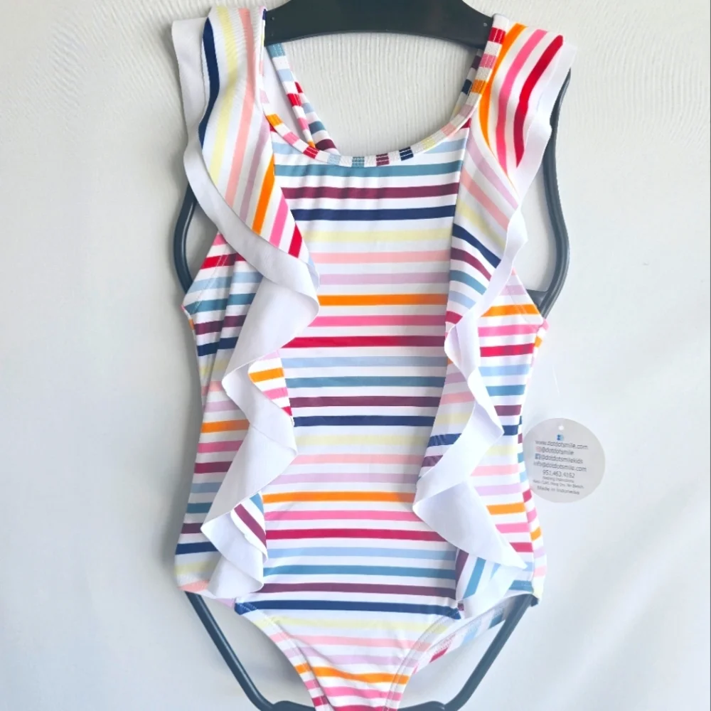 NWT! Dot Dot Smile Ruffle Girls Swimsuit